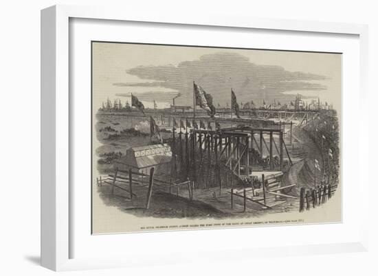 His Royal Highness Prince Albert Laying the First Stone of the Docks at Great Grimsby, on Wednesday-Samuel Read-Framed Giclee Print