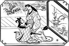 Nikuhitsu Ukiyo-E: Young Samurai and a Manservant as Mitate of Huanshigong and Zhang Lian, C. 1690-Hishikawa Moronobu-Giclee Print