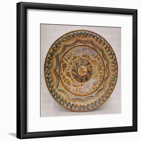 'Hispano-Moresque Lustre Dish with Blue Fish-Scale Border. 15th Century', 1928-Unknown-Framed Giclee Print