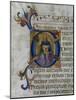 Historiated Initial "D" Depicting King David with Lyre, from a Psalter from San Marco E Cenacoli-Fra Angelico-Mounted Giclee Print
