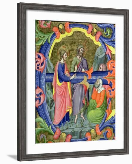 Historiated Initial "E" Depicting St. John the Baptist-Don Simone Camaldolese-Framed Giclee Print