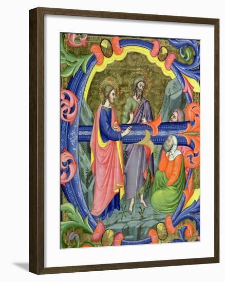 Historiated Initial "E" Depicting St. John the Baptist-Don Simone Camaldolese-Framed Giclee Print