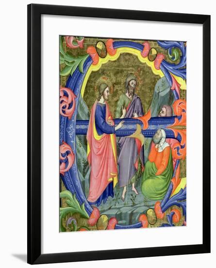 Historiated Initial "E" Depicting St. John the Baptist-Don Simone Camaldolese-Framed Giclee Print