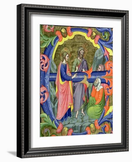 Historiated Initial "E" Depicting St. John the Baptist-Don Simone Camaldolese-Framed Giclee Print