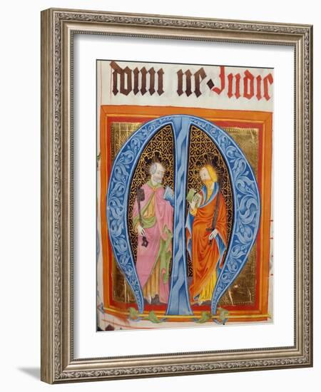 Historiated Initial 'M' with Saints Peter and Paul-German-Framed Giclee Print