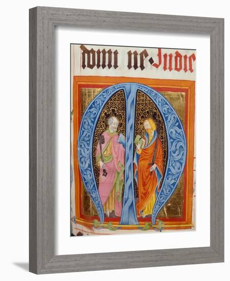 Historiated Initial 'M' with Saints Peter and Paul-German-Framed Giclee Print