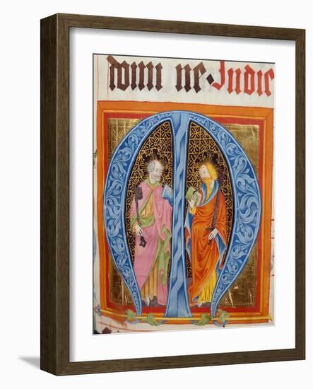 Historiated Initial 'M' with Saints Peter and Paul-German-Framed Giclee Print