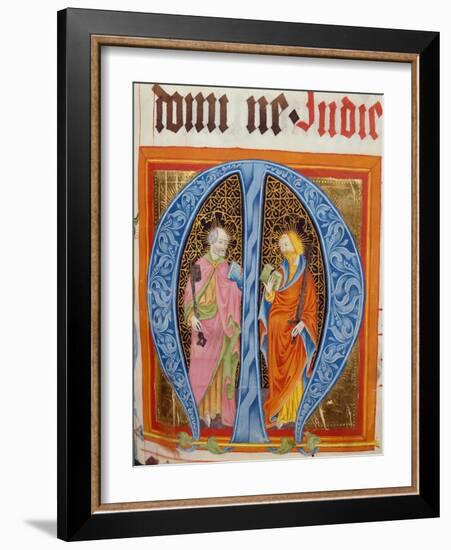 Historiated Initial 'M' with Saints Peter and Paul-German-Framed Giclee Print