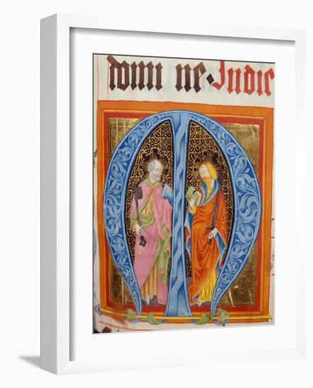 Historiated Initial 'M' with Saints Peter and Paul-German-Framed Giclee Print