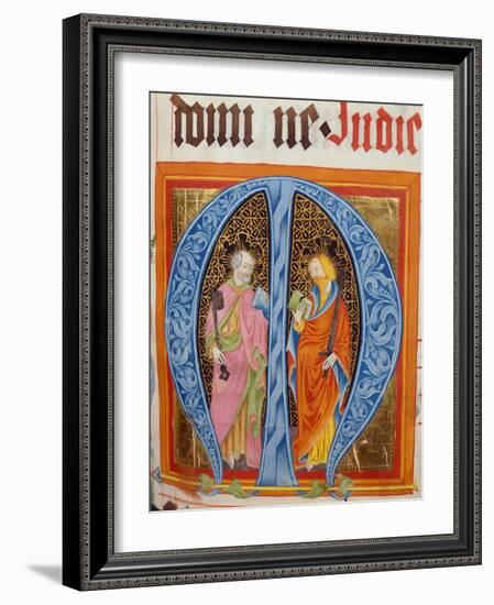 Historiated Initial 'M' with Saints Peter and Paul-German-Framed Giclee Print