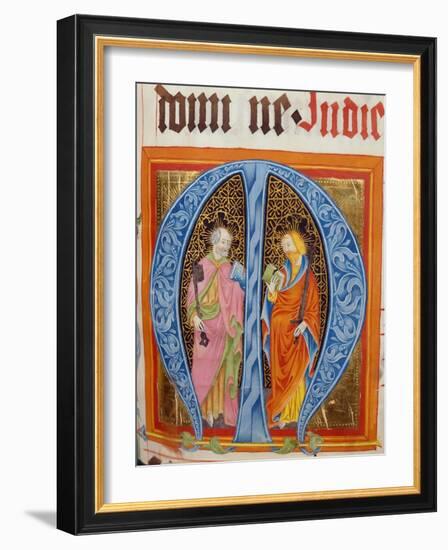 Historiated Initial 'M' with Saints Peter and Paul-German-Framed Giclee Print
