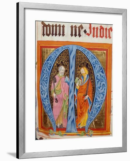 Historiated Initial 'M' with Saints Peter and Paul-German-Framed Giclee Print