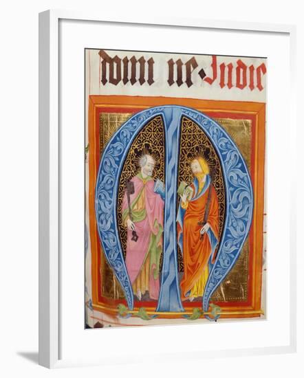 Historiated Initial 'M' with Saints Peter and Paul-German-Framed Giclee Print