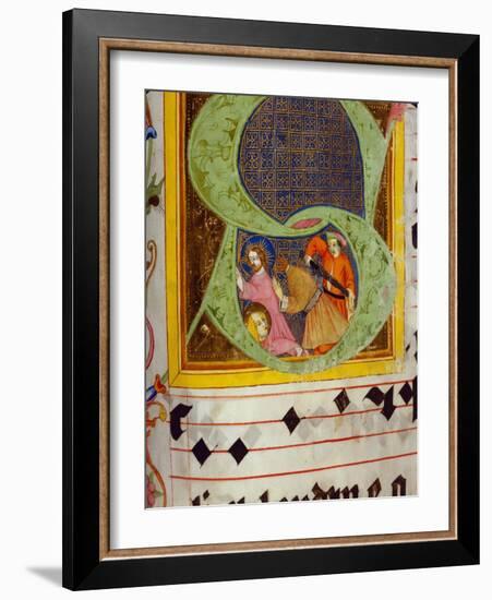 Historiated Initial 'S' with the Decollation of Saint John the Baptist-German-Framed Giclee Print