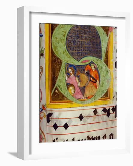 Historiated Initial 'S' with the Decollation of Saint John the Baptist-German-Framed Giclee Print