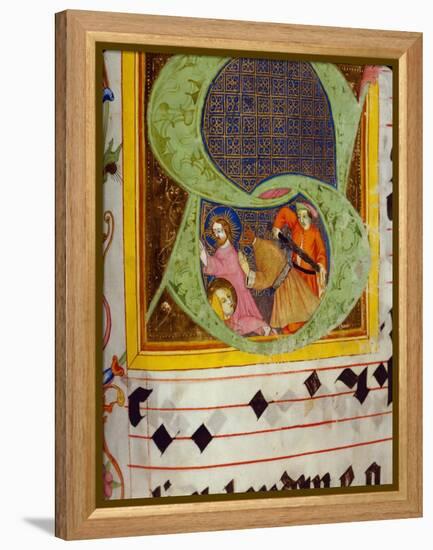 Historiated Initial 'S' with the Decollation of Saint John the Baptist-German-Framed Premier Image Canvas