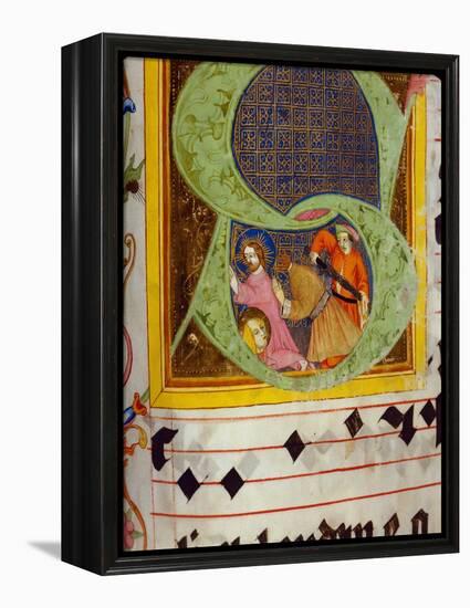 Historiated Initial 'S' with the Decollation of Saint John the Baptist-German-Framed Premier Image Canvas