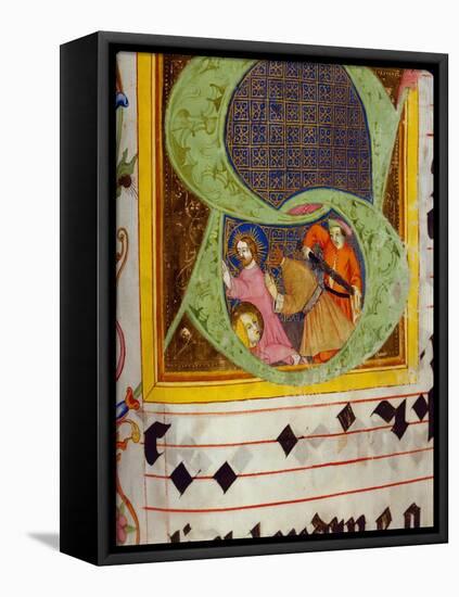 Historiated Initial 'S' with the Decollation of Saint John the Baptist-German-Framed Premier Image Canvas