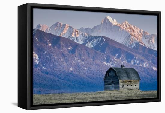 Historic Barn at Sunset, Flathead Indian Reservation, Montana-Steven Gnam-Framed Premier Image Canvas