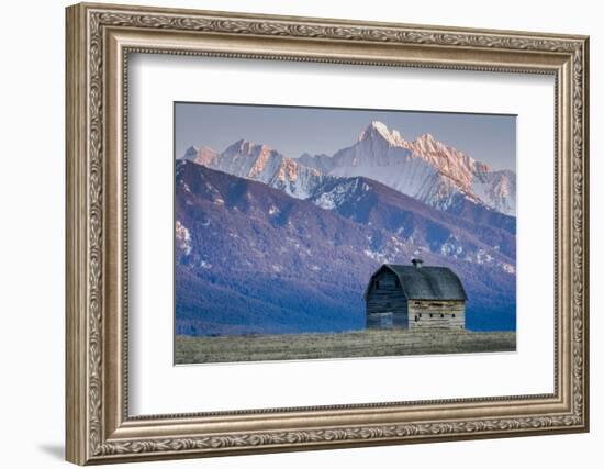 Historic Barn at Sunset, Flathead Indian Reservation, Montana-Steven Gnam-Framed Photographic Print
