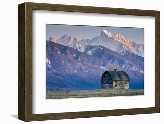 Historic Barn at Sunset, Flathead Indian Reservation, Montana-Steven Gnam-Framed Photographic Print