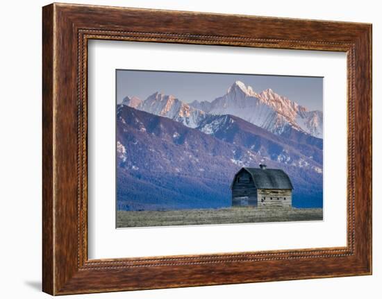 Historic Barn at Sunset, Flathead Indian Reservation, Montana-Steven Gnam-Framed Photographic Print