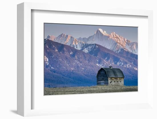 Historic Barn at Sunset, Flathead Indian Reservation, Montana-Steven Gnam-Framed Photographic Print