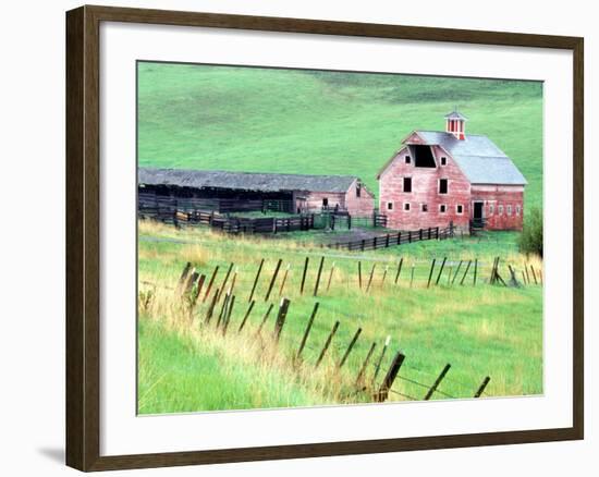 Historic Barn in Wallowa County, Oregon, USA-William Sutton-Framed Photographic Print