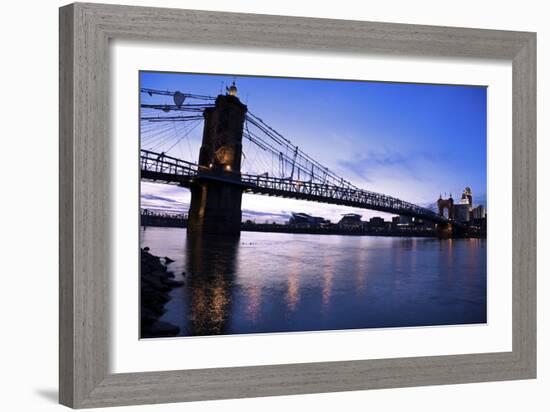 Historic Bridge in Cincinnati-benkrut-Framed Photographic Print