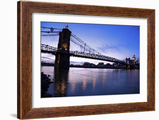 Historic Bridge in Cincinnati-benkrut-Framed Photographic Print