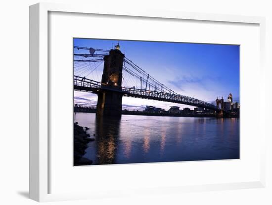 Historic Bridge in Cincinnati-benkrut-Framed Photographic Print