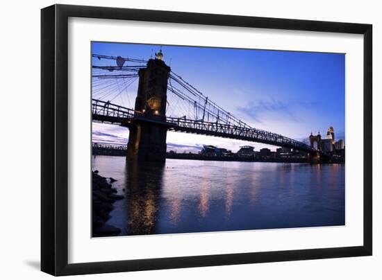 Historic Bridge in Cincinnati-benkrut-Framed Photographic Print