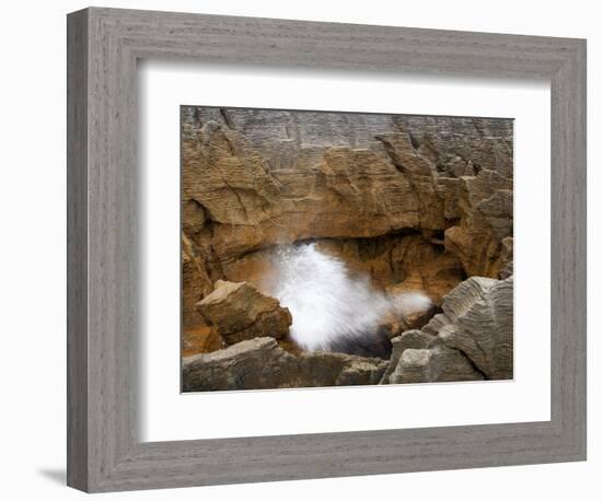 Historic Bridge over Fox River, near Paparoa National Park, West Coast, South Island, New Zealand-David Wall-Framed Photographic Print