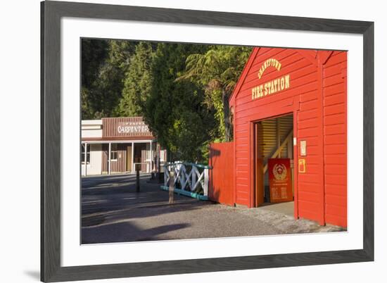 Historic building evoking the west coast's gold-mining past, Shantytown, Greymouth, Grey district, -Ruth Tomlinson-Framed Photographic Print