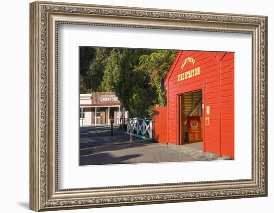 Historic building evoking the west coast's gold-mining past, Shantytown, Greymouth, Grey district, -Ruth Tomlinson-Framed Photographic Print