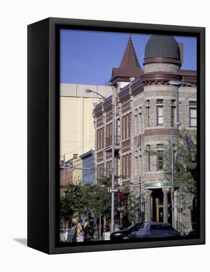 Historic Buildings on Higgins Avenue, Missoula, Montana-Walter Bibikow-Framed Premier Image Canvas