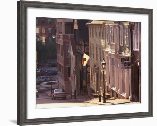 Historic Buildings on St. Thomas Street, Providence, Rhode Island-Walter Bibikow-Framed Photographic Print