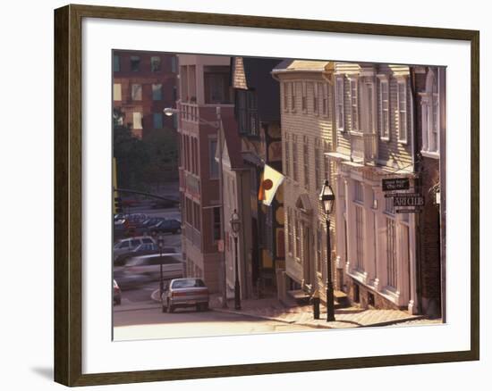 Historic Buildings on St. Thomas Street, Providence, Rhode Island-Walter Bibikow-Framed Photographic Print