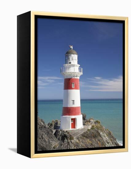 Historic Cape Palliser Lighthouse (1897), Wairarapa, North Island, New Zealand-David Wall-Framed Premier Image Canvas