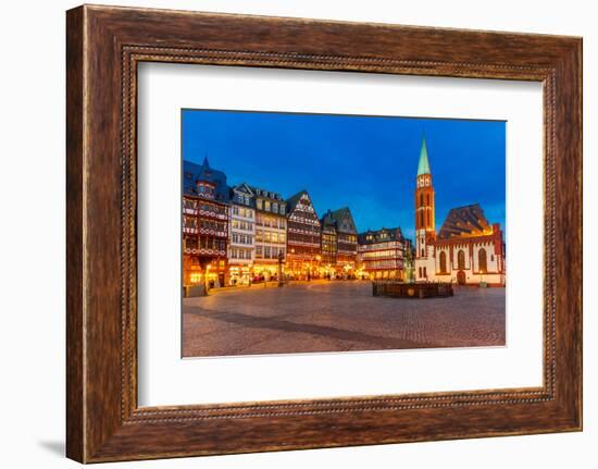 Historic Center of Frankfurt at Dusk-sborisov-Framed Photographic Print