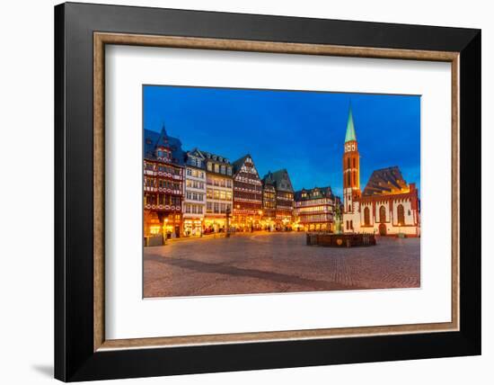 Historic Center of Frankfurt at Dusk-sborisov-Framed Photographic Print