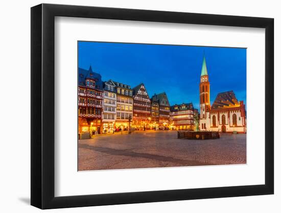 Historic Center of Frankfurt at Dusk-sborisov-Framed Photographic Print