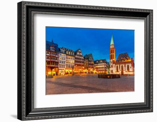 Historic Center of Frankfurt at Dusk-sborisov-Framed Photographic Print