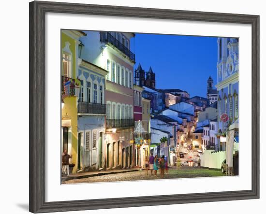 Historic Centre at Dusk, Pelourinho, Salvador, Bahia, Brazil-Peter Adams-Framed Photographic Print