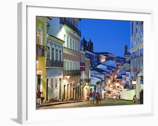 Historic Centre at Dusk, Pelourinho, Salvador, Bahia, Brazil-Peter Adams-Framed Photographic Print