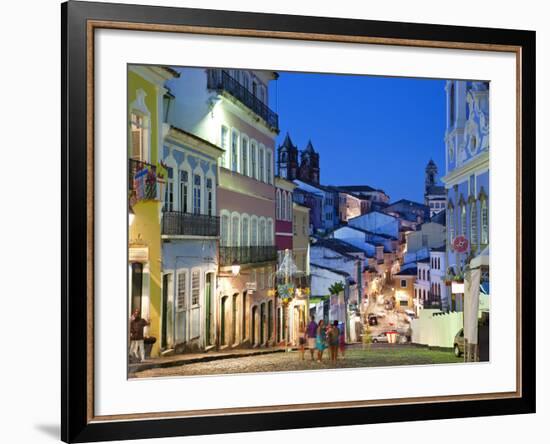 Historic Centre at Dusk, Pelourinho, Salvador, Bahia, Brazil-Peter Adams-Framed Photographic Print