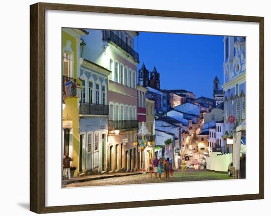 Historic Centre at Dusk, Pelourinho, Salvador, Bahia, Brazil-Peter Adams-Framed Photographic Print