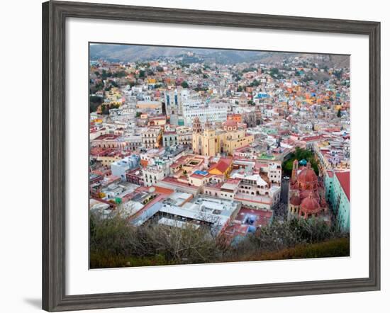 Historic City Center with Church of San Diego, Basilic and University, Guanajuato, Mexico-Julie Eggers-Framed Photographic Print