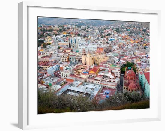 Historic City Center with Church of San Diego, Basilic and University, Guanajuato, Mexico-Julie Eggers-Framed Photographic Print