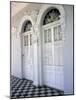 Historic District Doors with Stucco Decor and Tiled Floor, Puerto Rico-Michele Molinari-Mounted Photographic Print